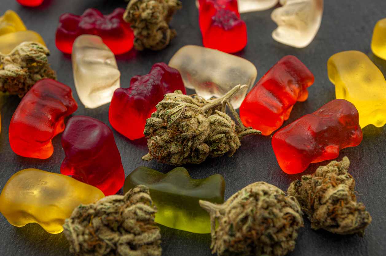 Cannabis edibles laid on the table