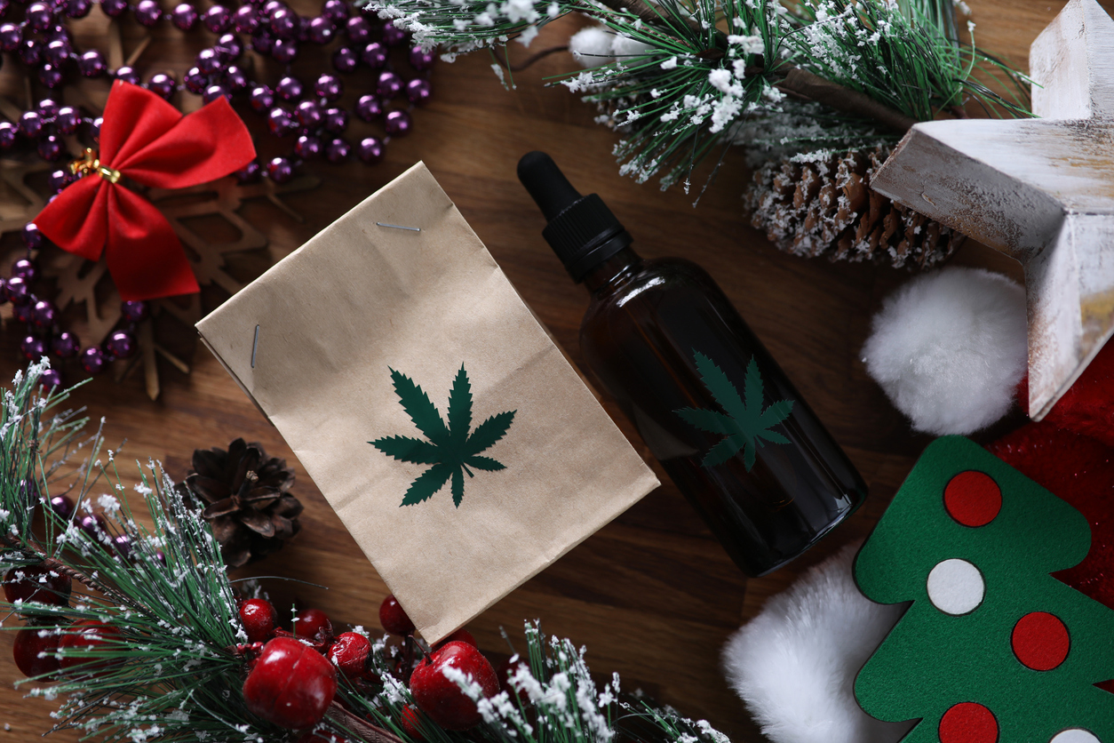 CBD oil as a Christmas gift for people or pets.