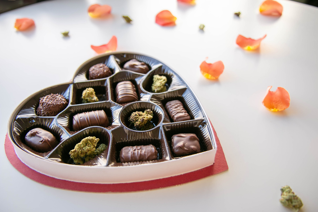 Valentine’s Day chocolates with cannabis.